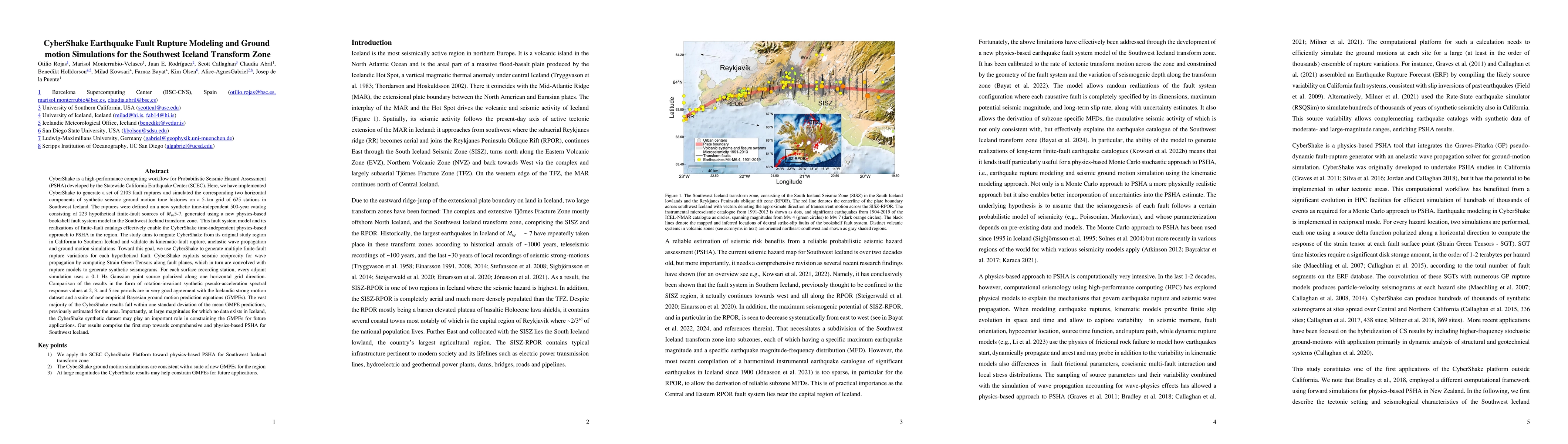 Thumbnail for CyberShake Earthquake Fault Rupture Modeling and Ground Motion
  Simulations for the Southwest Iceland Transform Zone