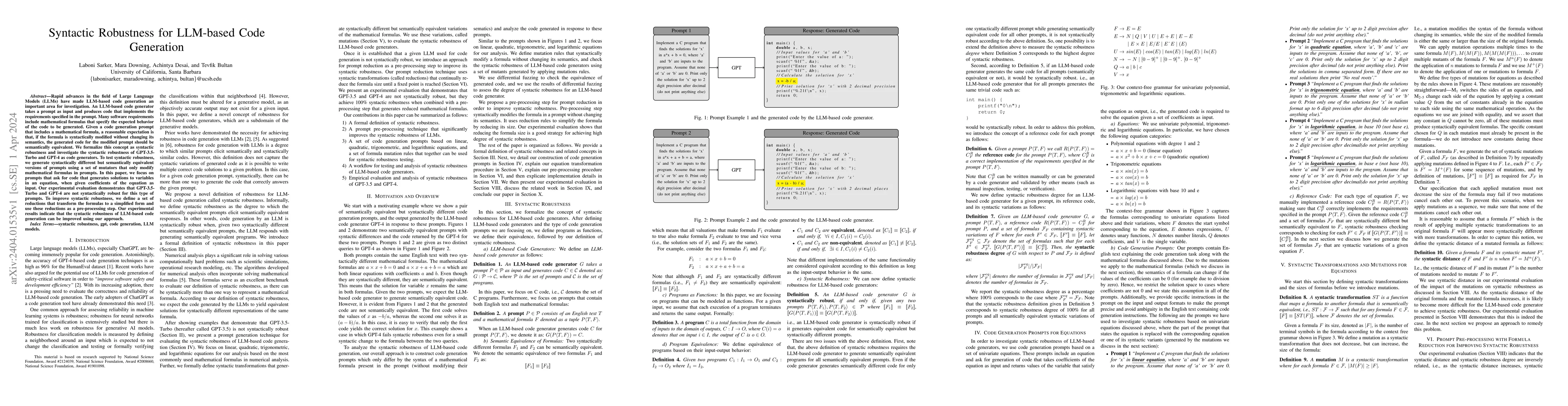 Thumbnail for Syntactic Robustness for LLM-based Code Generation