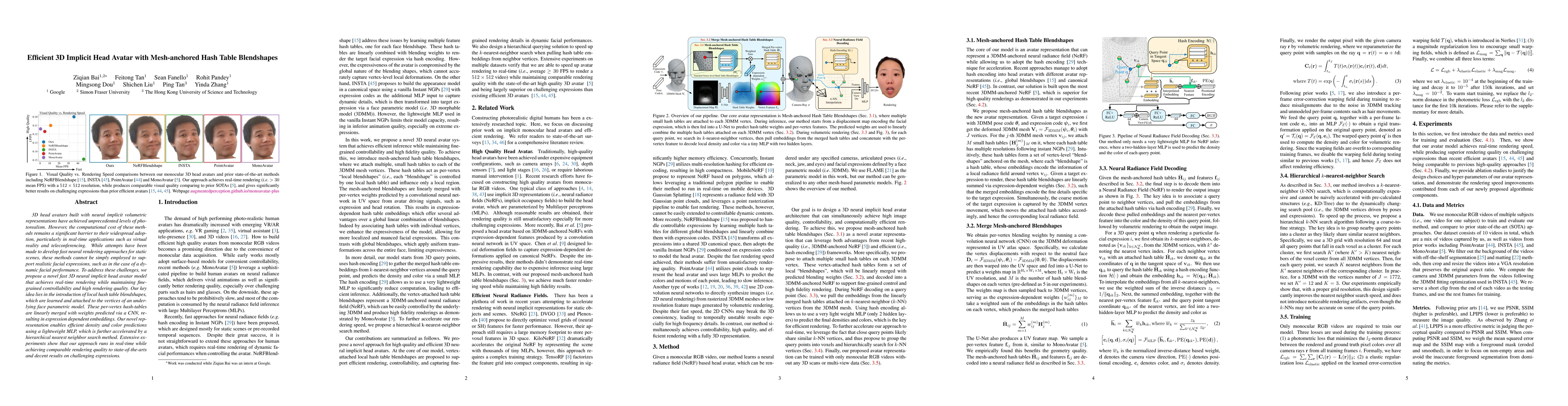 Thumbnail for Efficient 3D Implicit Head Avatar with Mesh-anchored Hash Table
  Blendshapes
