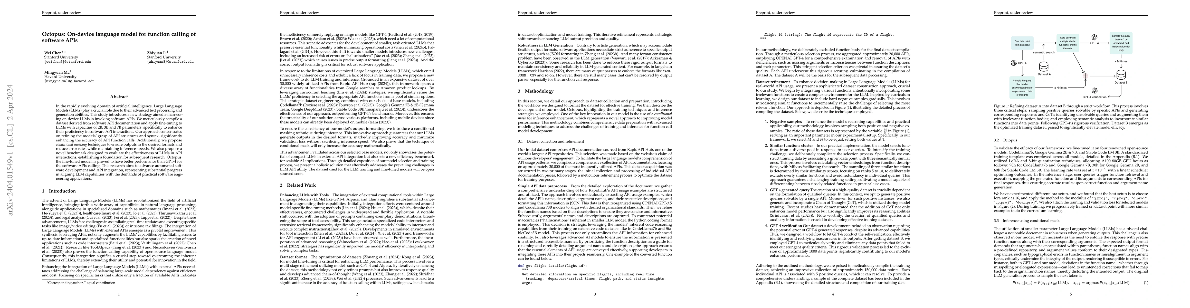 Thumbnail for Octopus: On-device language model for function calling of software APIs