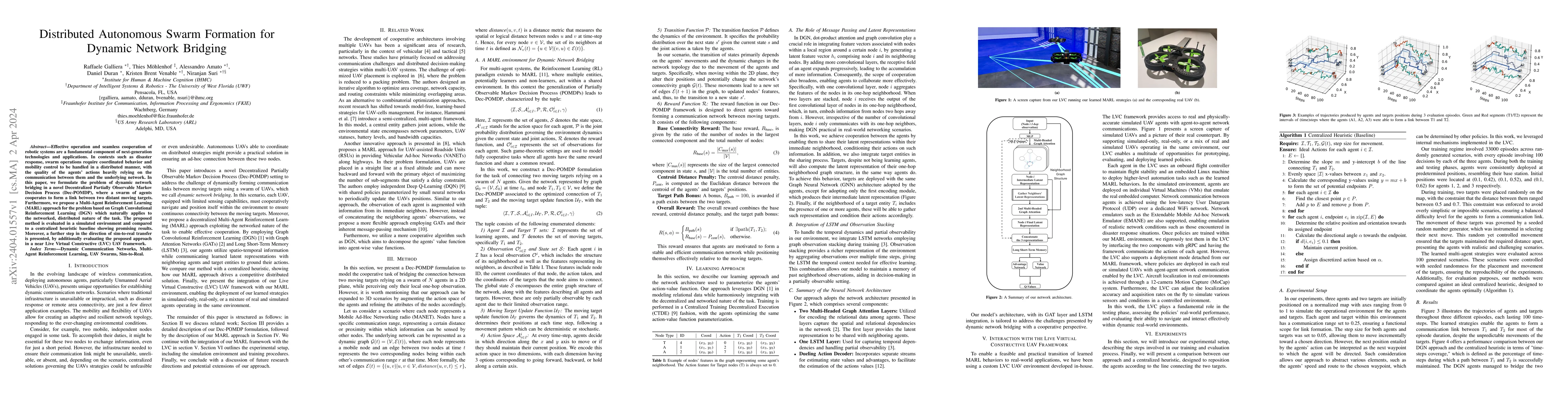 Thumbnail for Distributed Autonomous Swarm Formation for Dynamic Network Bridging