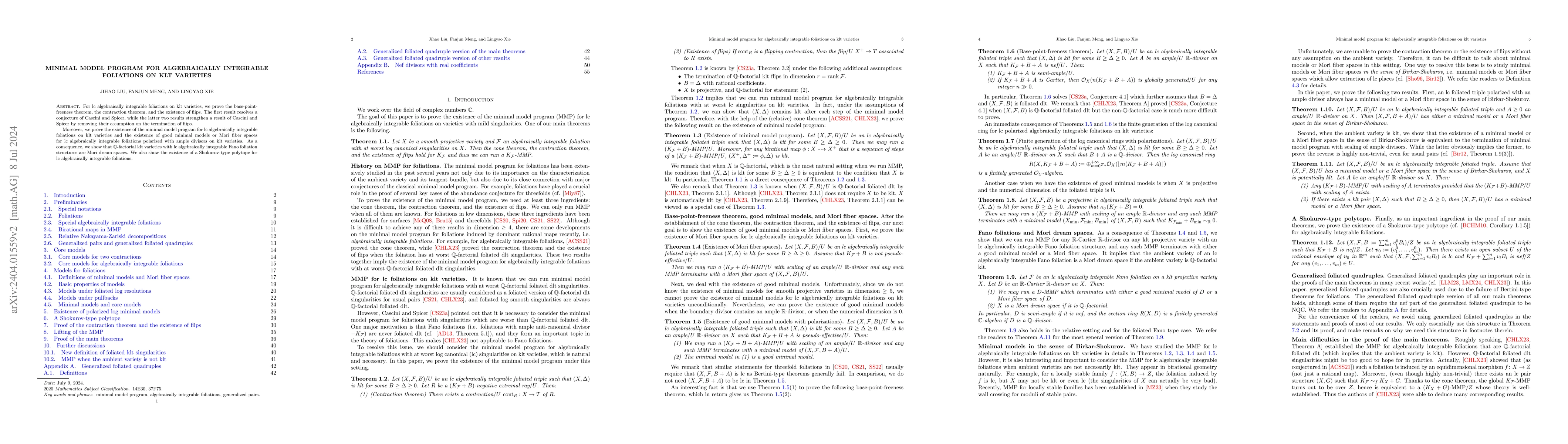 Thumbnail for Minimal model program for algebraically integrable foliations on klt
  varieties