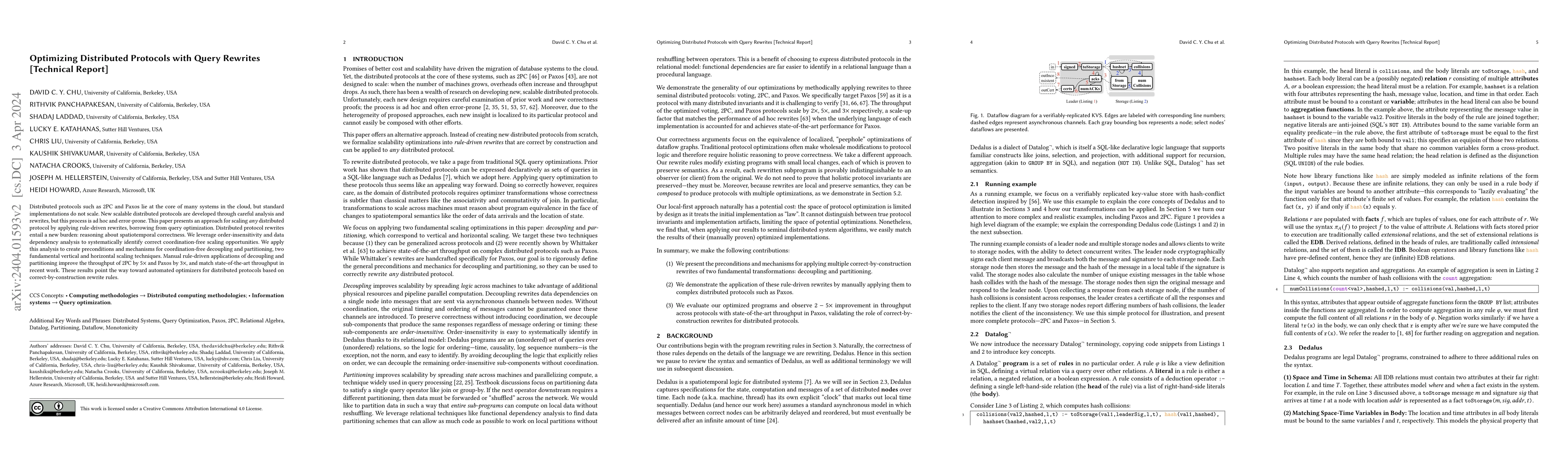 Thumbnail for Optimizing Distributed Protocols with Query Rewrites [Technical Report]