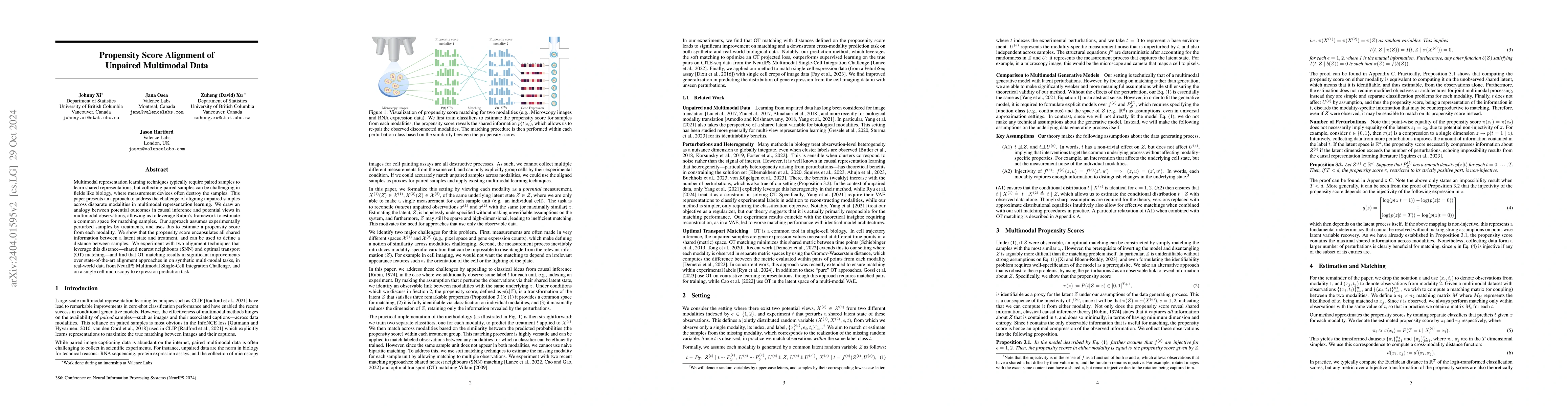 Thumbnail for Propensity Score Alignment of Unpaired Multimodal Data
