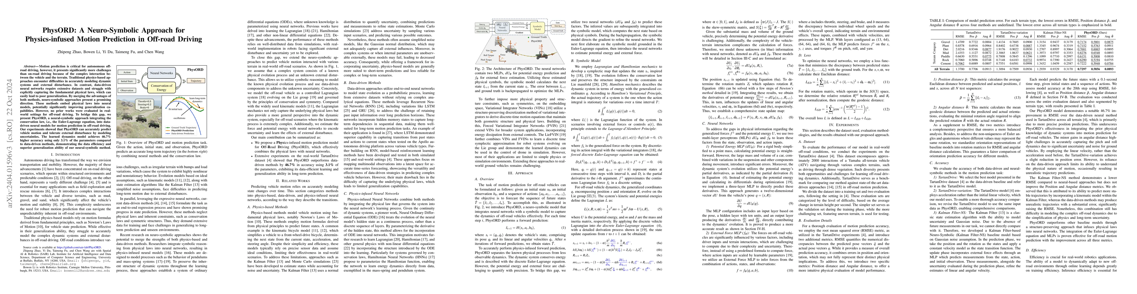 Thumbnail for PhysORD: A Neuro-Symbolic Approach for Physics-infused Motion Prediction
  in Off-road Driving