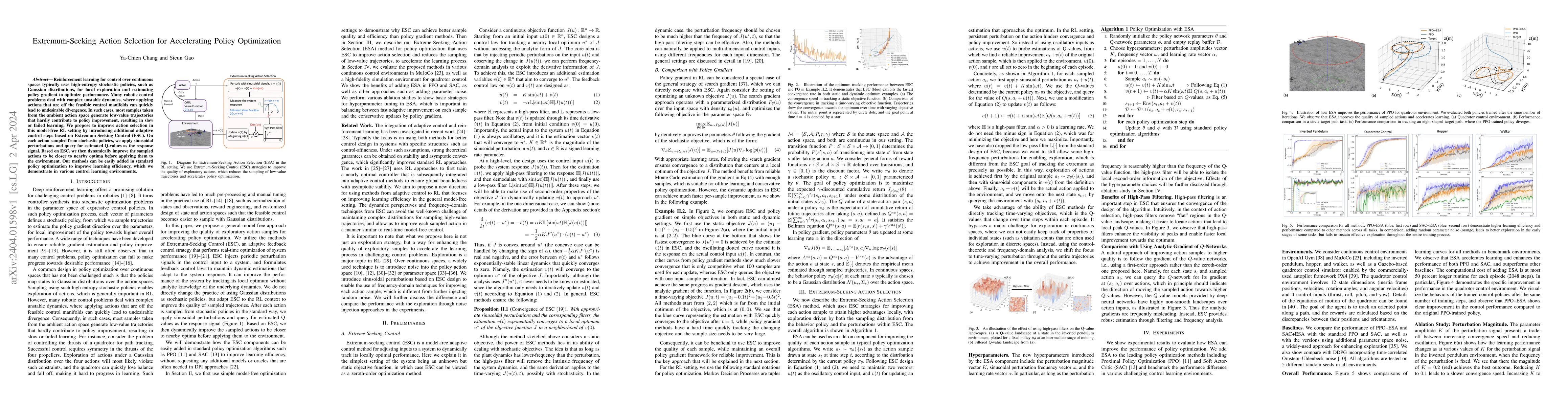Thumbnail for Extremum-Seeking Action Selection for Accelerating Policy Optimization