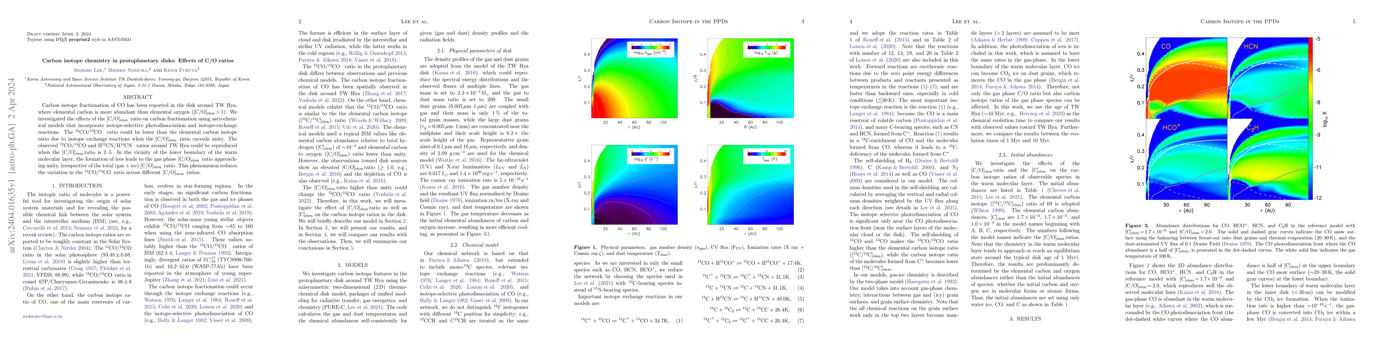 Thumbnail for Carbon isotope chemistry in protoplanetary disks: Effects of C/O ratios