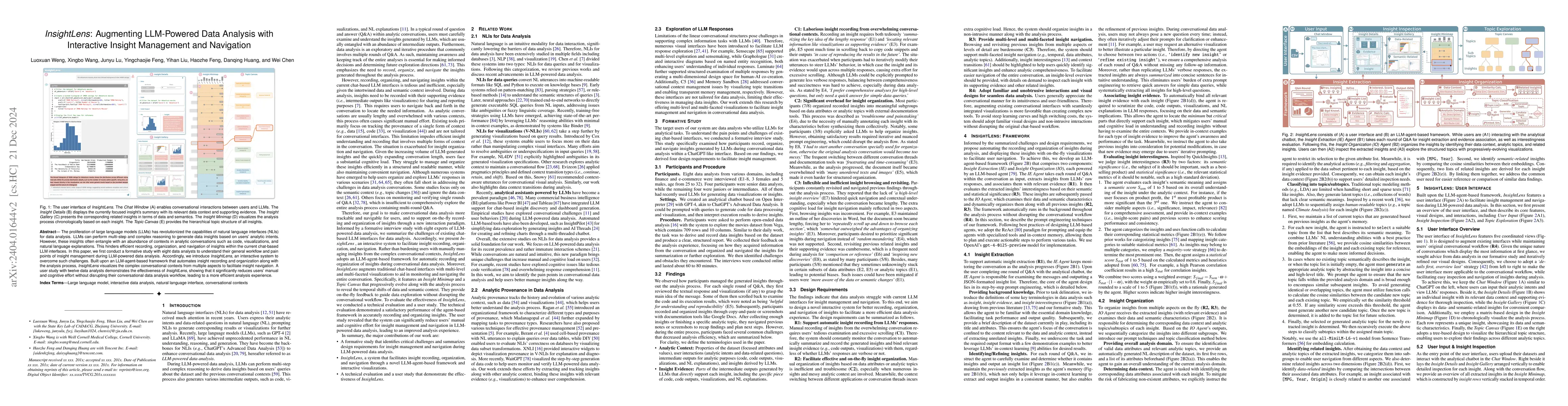 Thumbnail for InsightLens: Discovering and Exploring Insights from Conversational
  Contexts in Large-Language-Model-Powered Data Analysis