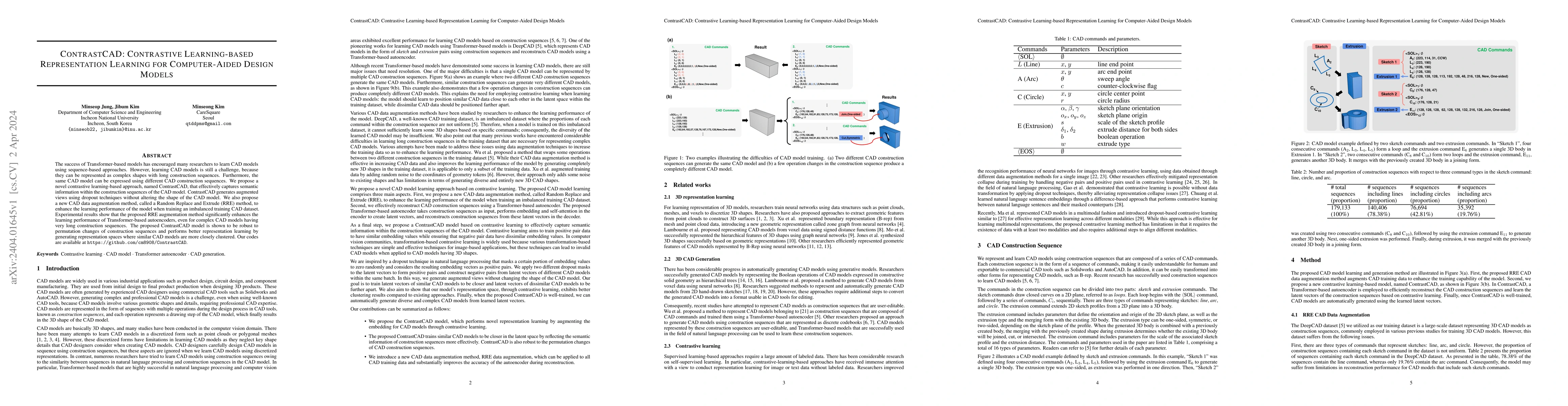 Thumbnail for ContrastCAD: Contrastive Learning-based Representation Learning for
  Computer-Aided Design Models