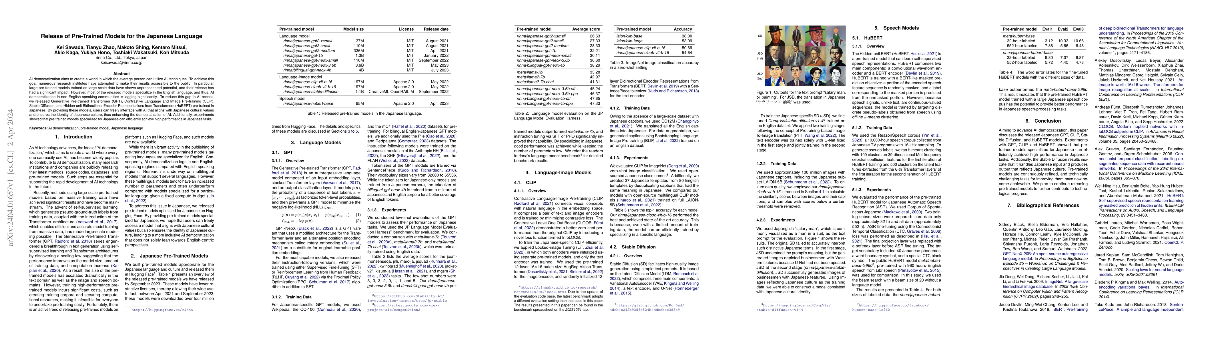 Thumbnail for Release of Pre-Trained Models for the Japanese Language