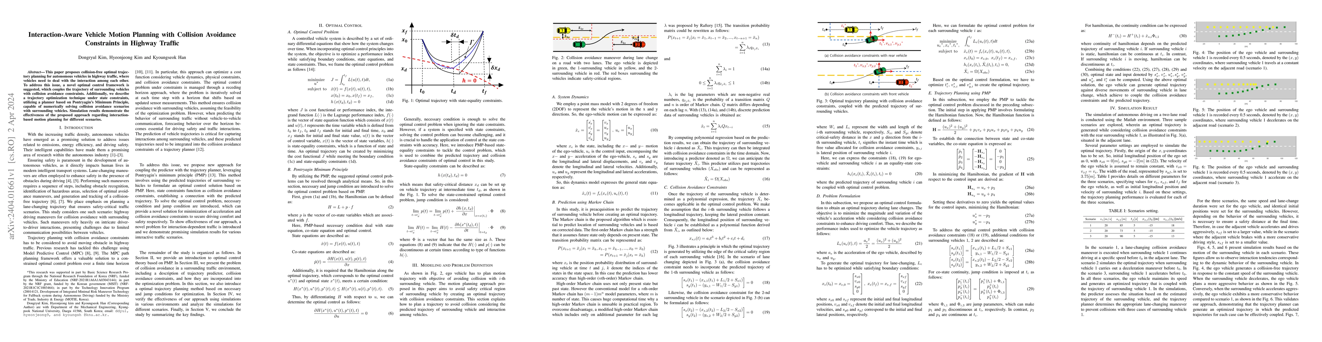 Thumbnail for Interaction-Aware Vehicle Motion Planning with Collision Avoidance
  Constraints in Highway Traffic