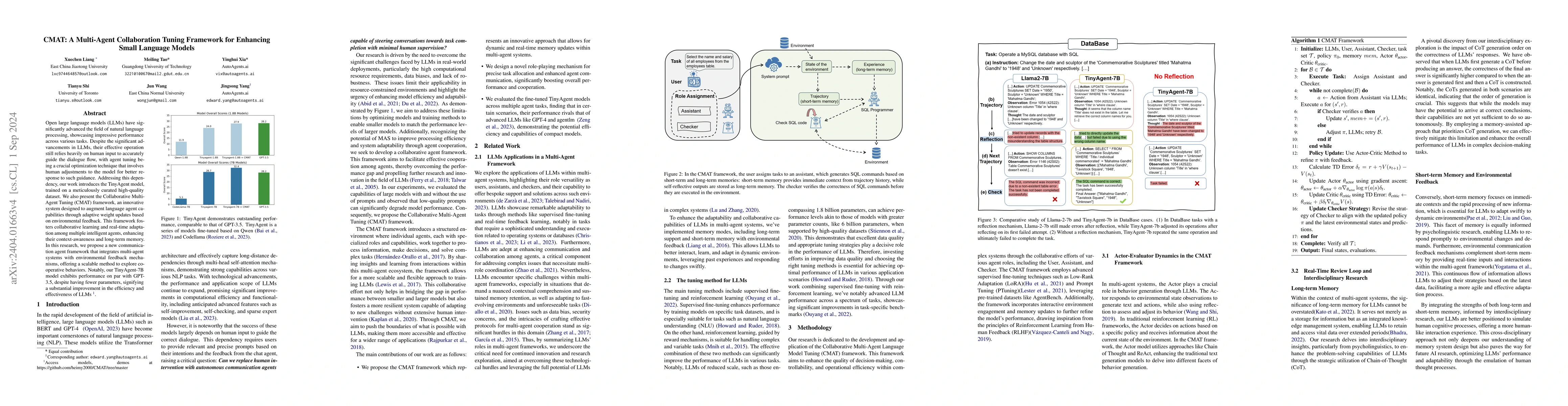 Thumbnail for CMAT: A Multi-Agent Collaboration Tuning Framework for Enhancing Small
  Language Models