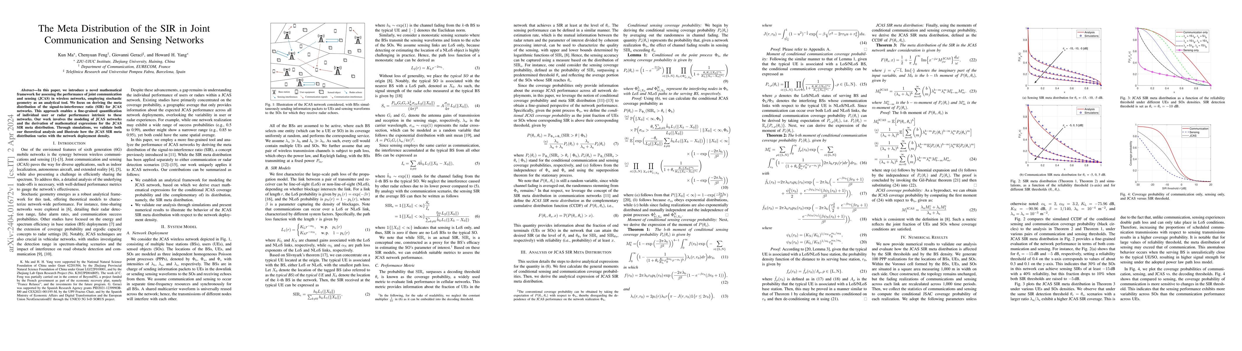 Thumbnail for The Meta Distribution of the SIR in Joint Communication and Sensing
  Networks