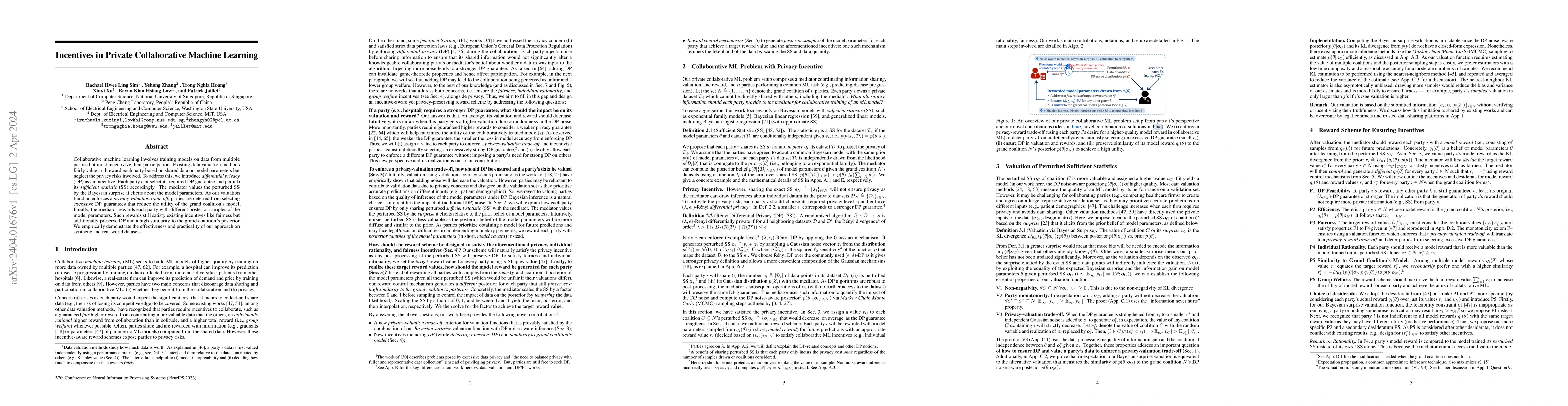 Thumbnail for Incentives in Private Collaborative Machine Learning