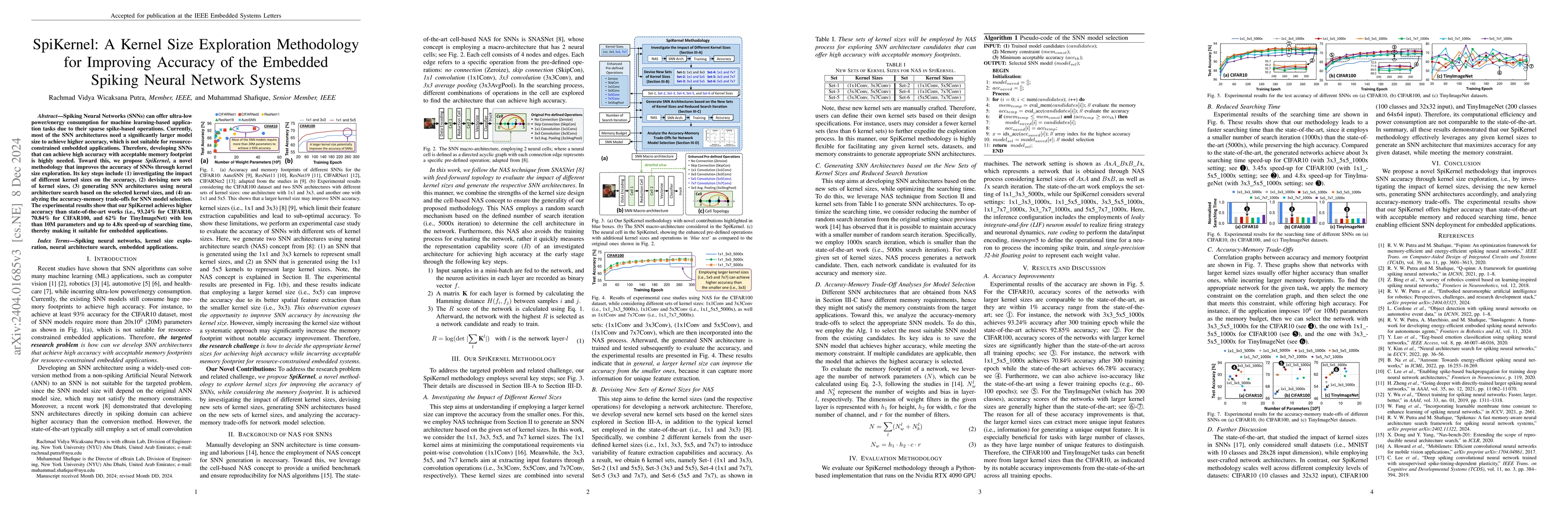 Thumbnail for A Methodology for Improving Accuracy of Embedded Spiking Neural Networks
  through Kernel Size Scaling
