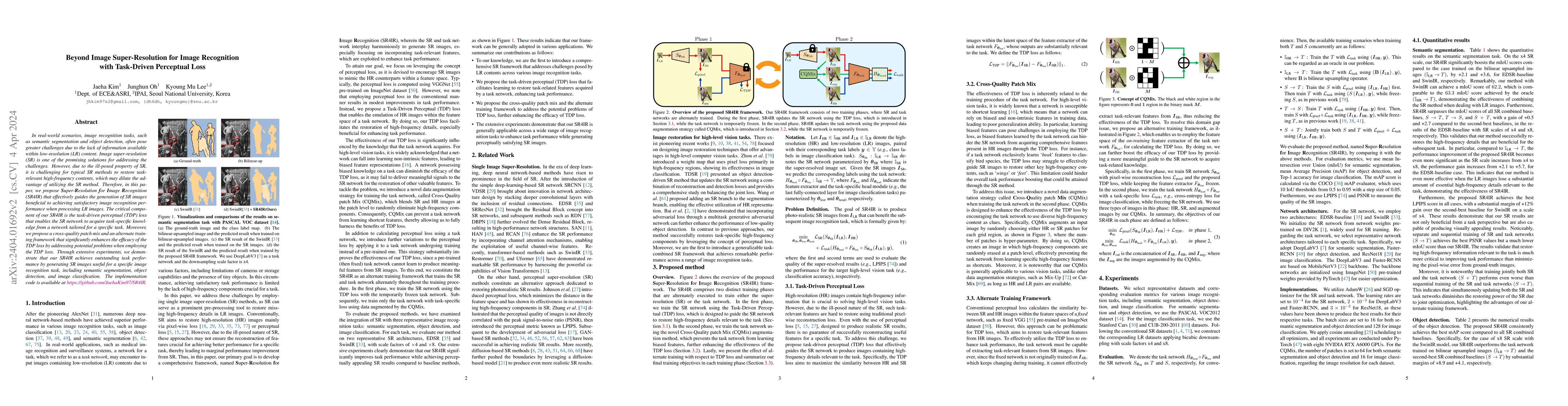 Thumbnail for Beyond Image Super-Resolution for Image Recognition with Task-Driven
  Perceptual Loss