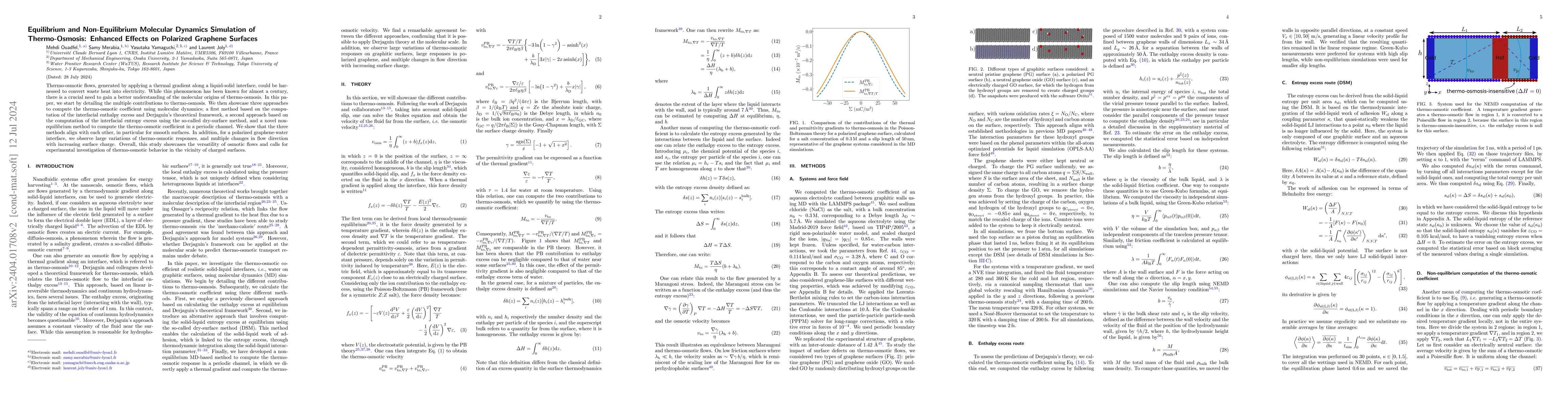 Thumbnail for Equilibrium and Non-Equilibrium Molecular Dynamics Simulation of
  Thermo-Osmosis: Enhanced Effects on Polarized Graphene Surfaces