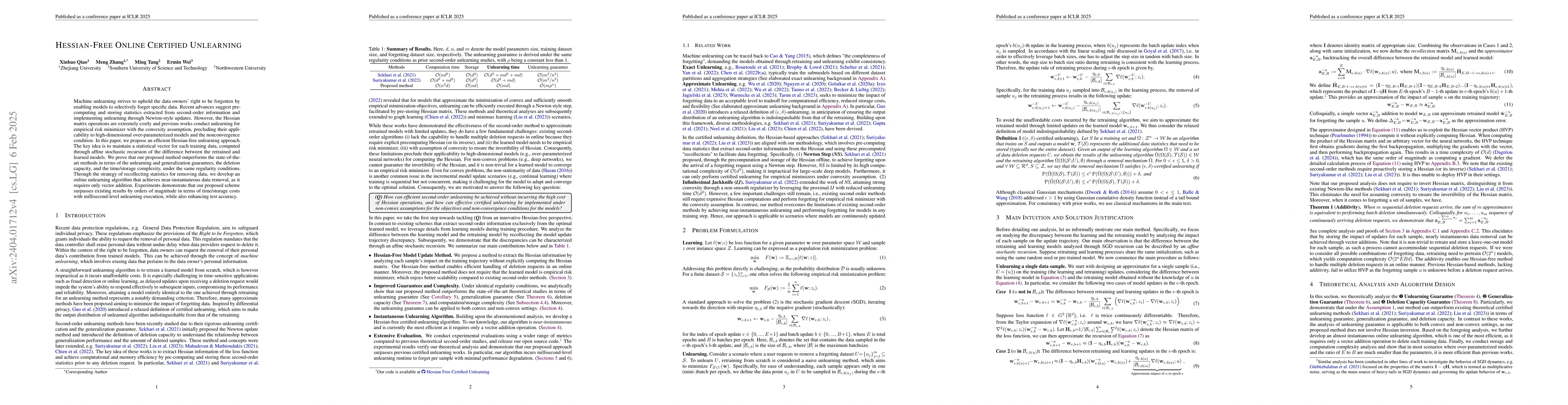 Thumbnail for Efficient and Generalizable Certified Unlearning: A Hessian-free
  Recollection Approach
