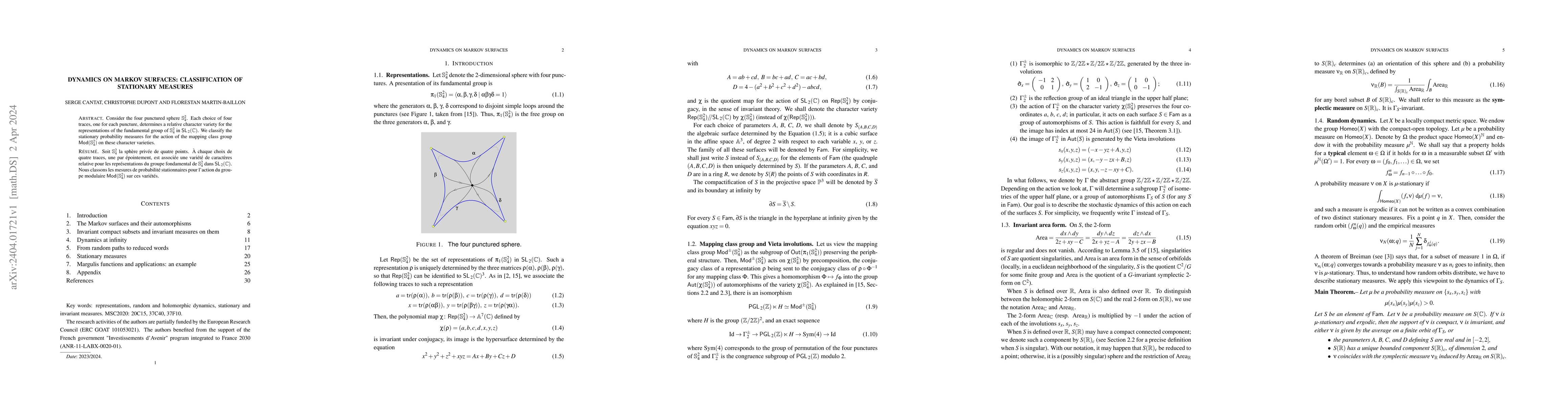 Thumbnail for Dynamics on Markov surfaces: classification of stationary measures