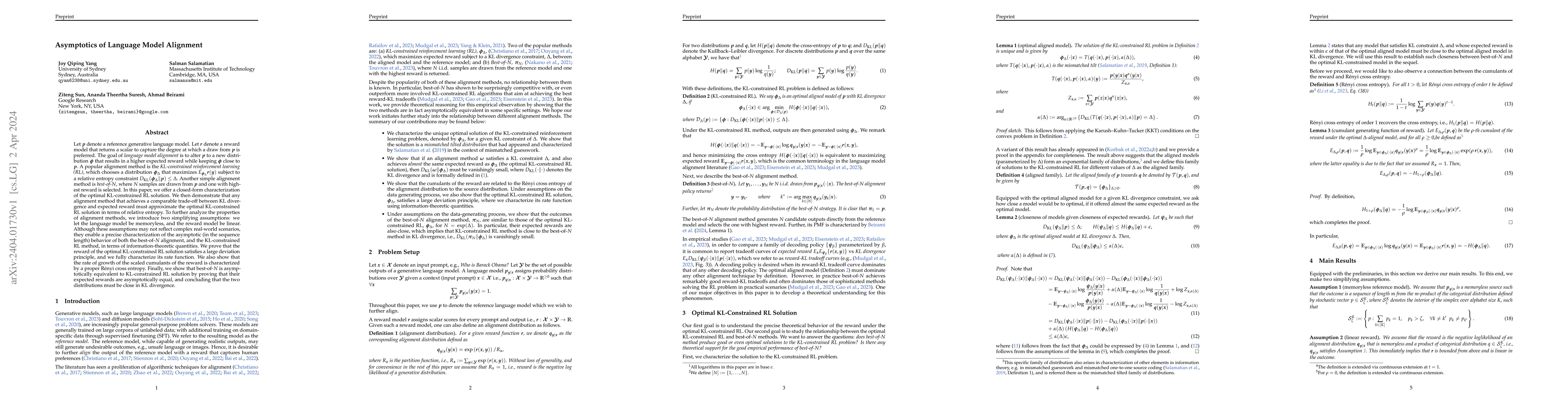 Thumbnail for Asymptotics of Language Model Alignment
