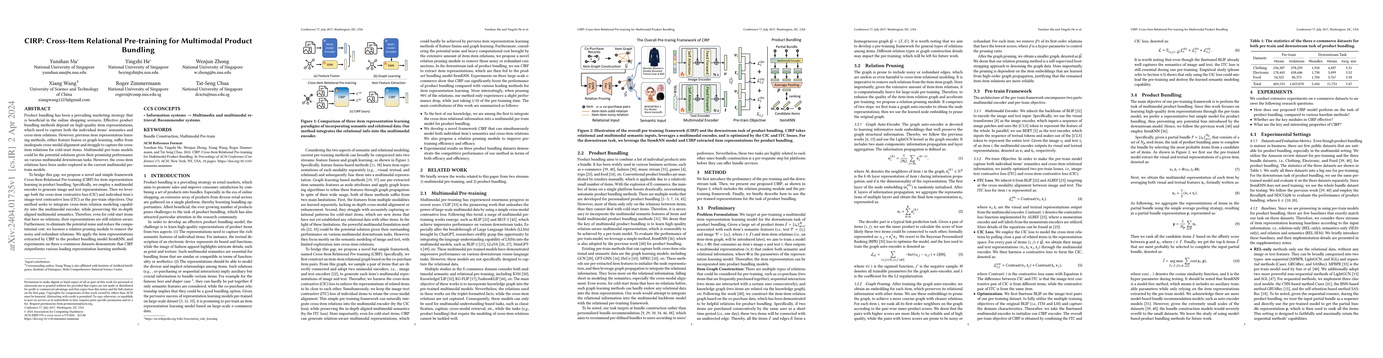 Thumbnail for CIRP: Cross-Item Relational Pre-training for Multimodal Product Bundling