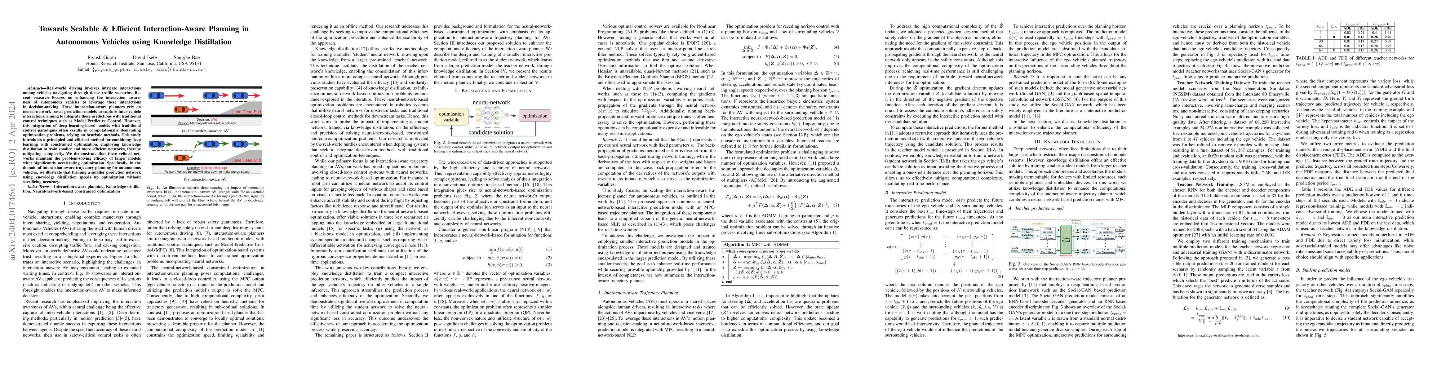 Thumbnail for Towards Scalable & Efficient Interaction-Aware Planning in Autonomous
  Vehicles using Knowledge Distillation
