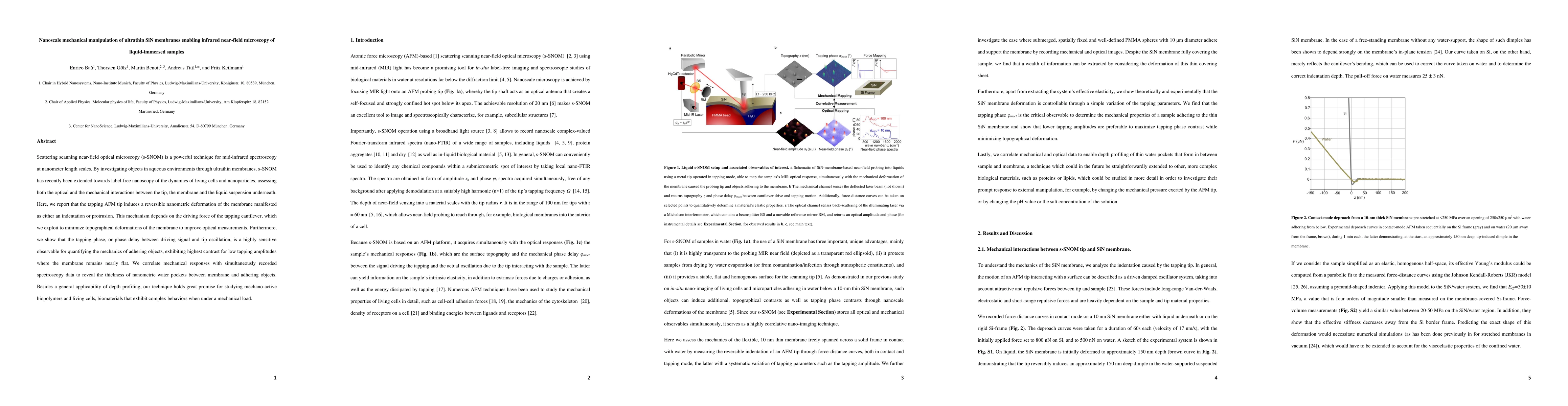 Thumbnail for Nanoscale mechanical manipulation of ultrathin SiN membranes enabling
  infrared near-field microscopy of liquid-immersed samples