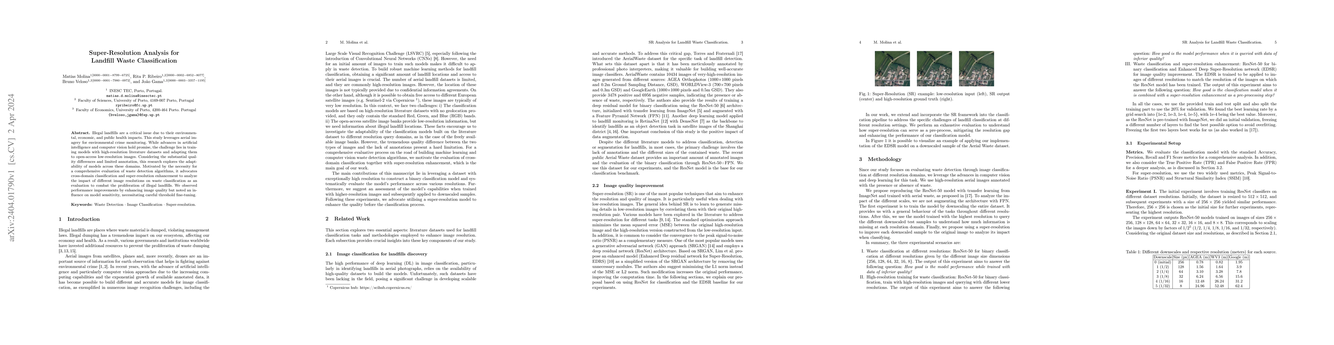 Thumbnail for Super-Resolution Analysis for Landfill Waste Classification