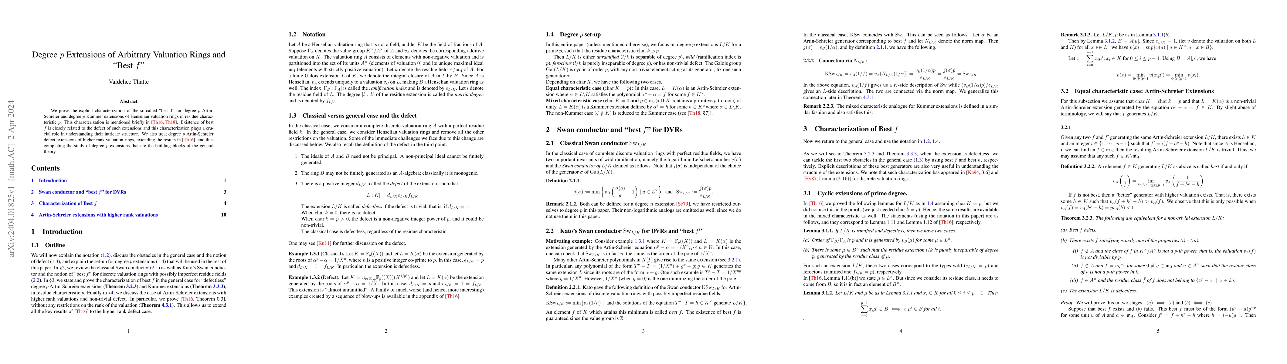 Thumbnail for Degree $p$ Extensions of Arbitrary Valuation Rings and "Best $f$"