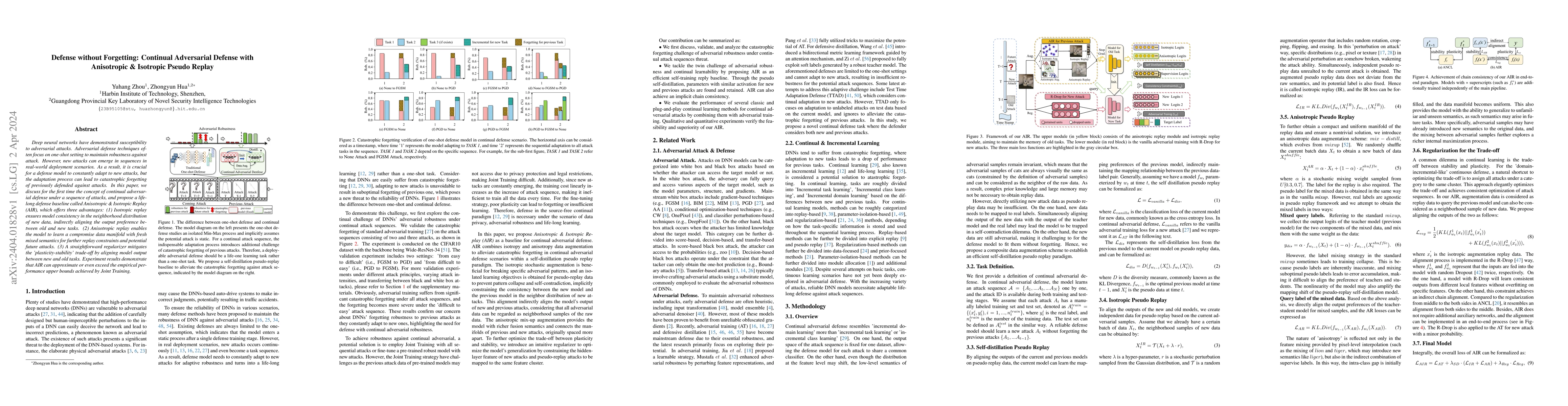 Thumbnail for Defense without Forgetting: Continual Adversarial Defense with
  Anisotropic & Isotropic Pseudo Replay