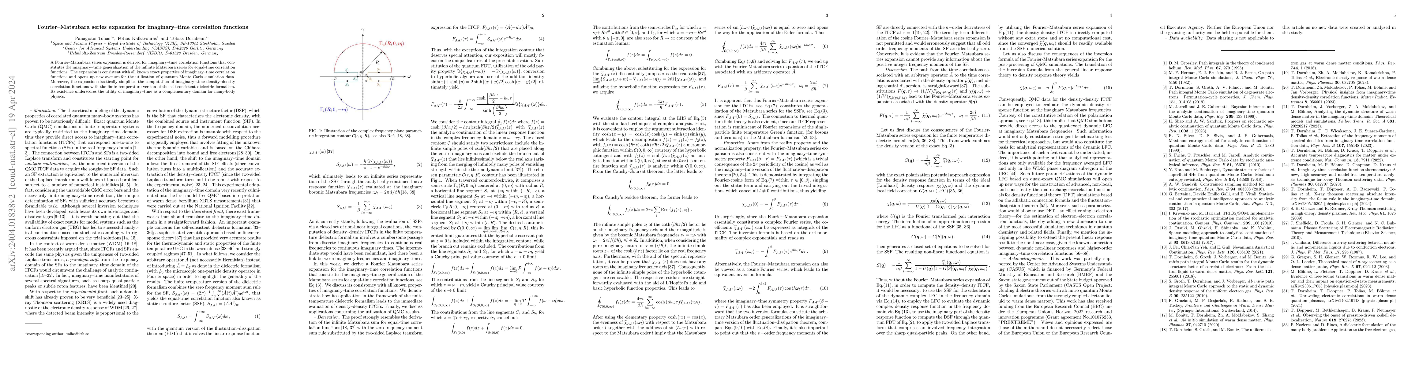 Thumbnail for Fourier-Matsubara series expansion for imaginary-time correlation
  functions