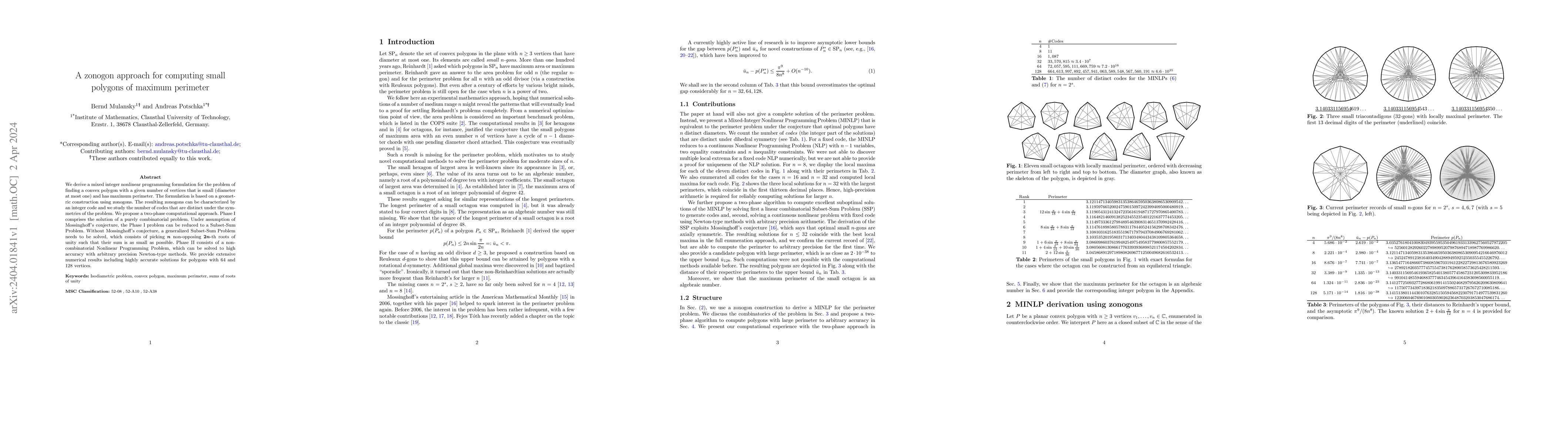 Thumbnail for A zonogon approach for computing small polygons of maximum perimeter