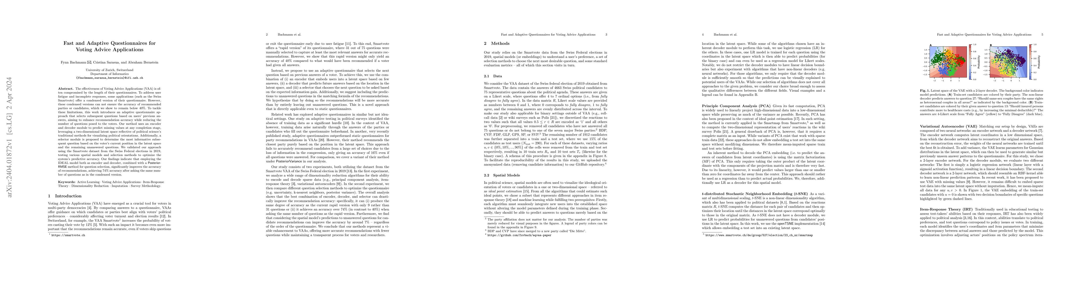 Thumbnail for Fast and Adaptive Questionnaires for Voting Advice Applications