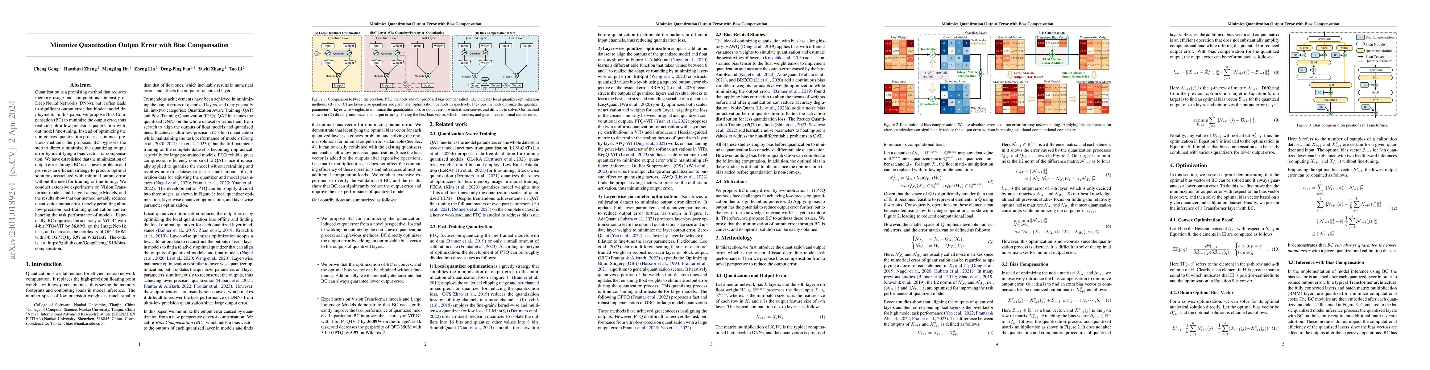 Thumbnail for Minimize Quantization Output Error with Bias Compensation