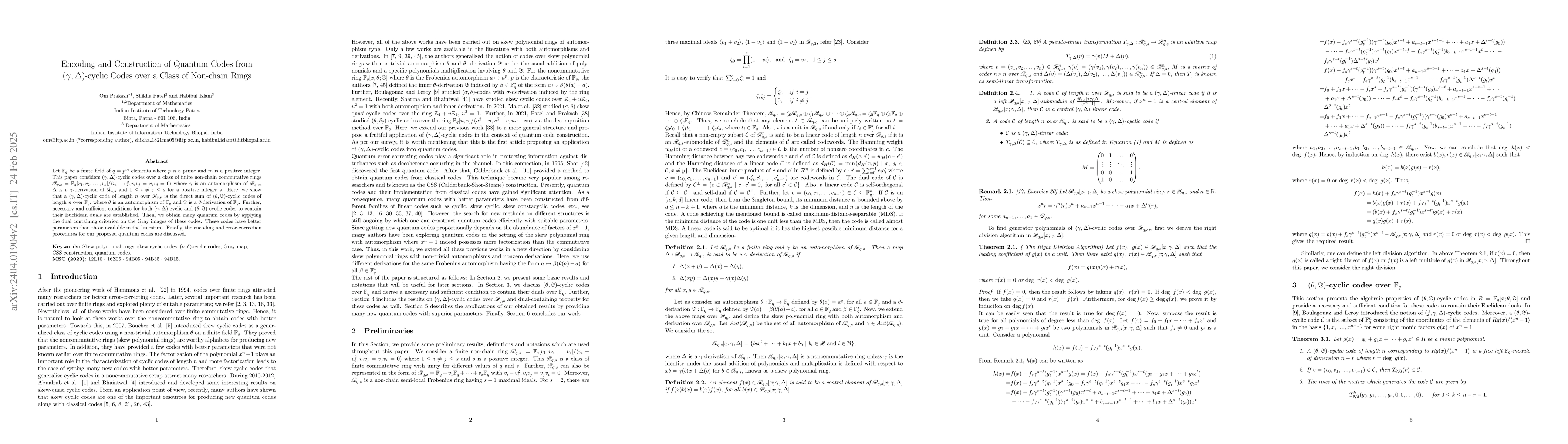Thumbnail for Construction of quantum codes from $(\gamma,\Delta)$-cyclic codes