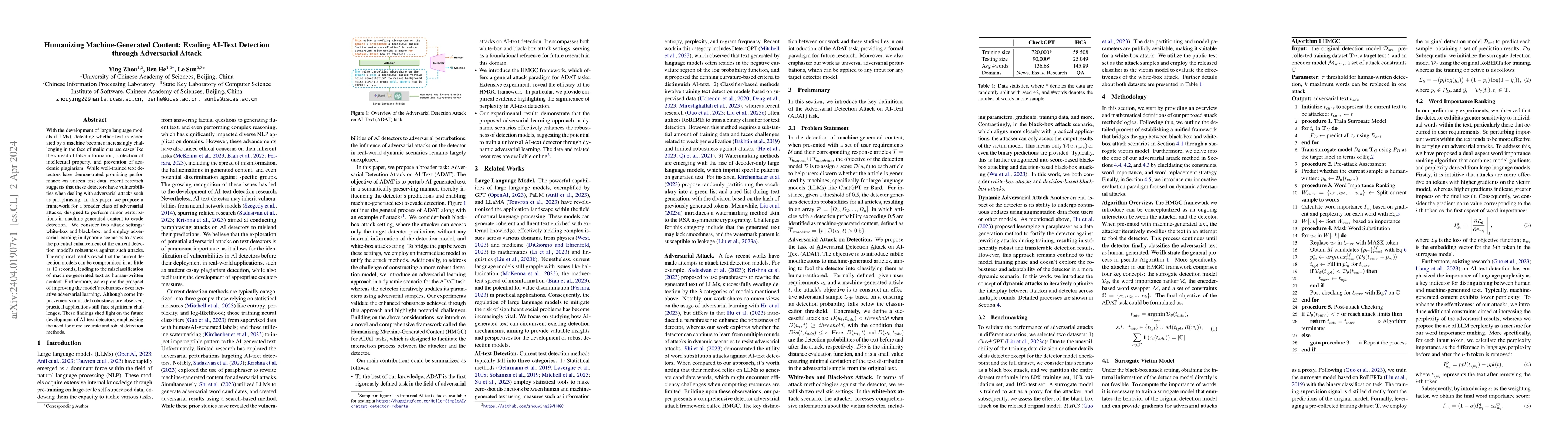Thumbnail for Humanizing Machine-Generated Content: Evading AI-Text Detection through
  Adversarial Attack
