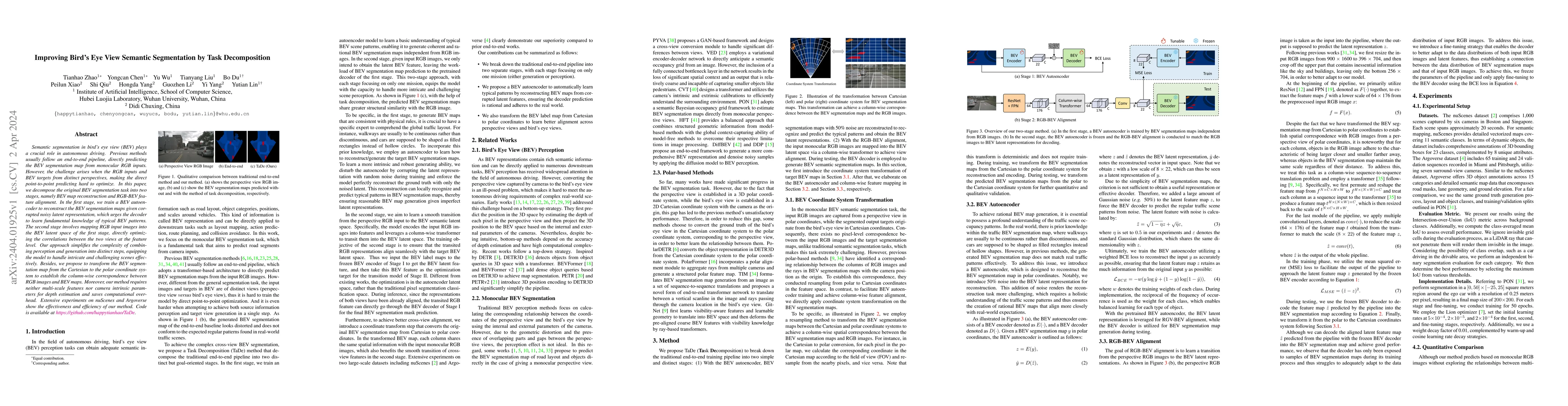 Thumbnail for Improving Bird's Eye View Semantic Segmentation by Task Decomposition