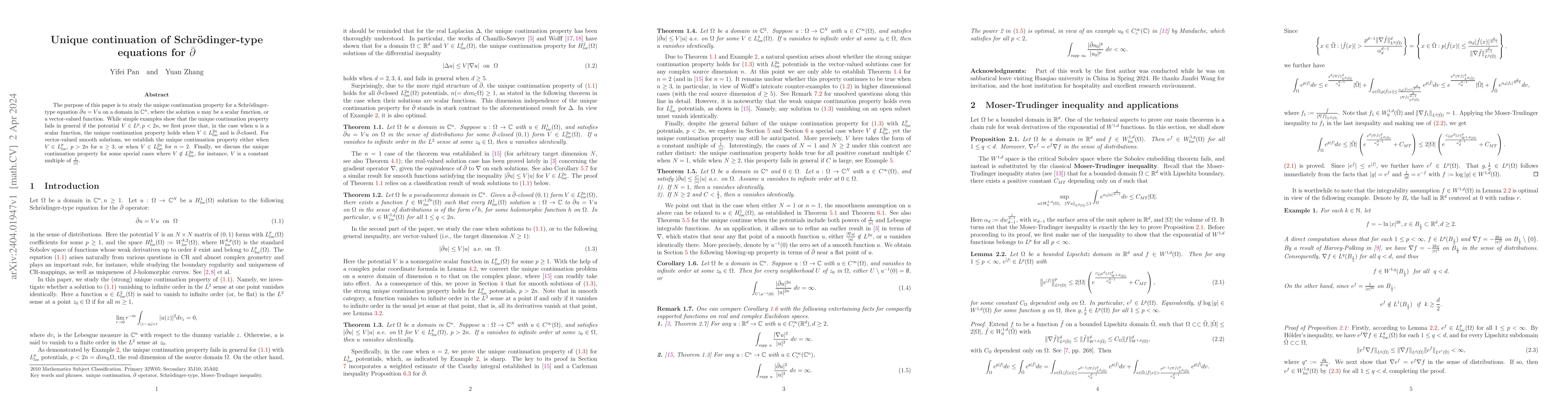 Thumbnail for Unique continuation of Schr\"odinger-type equations for $\bar\partial$