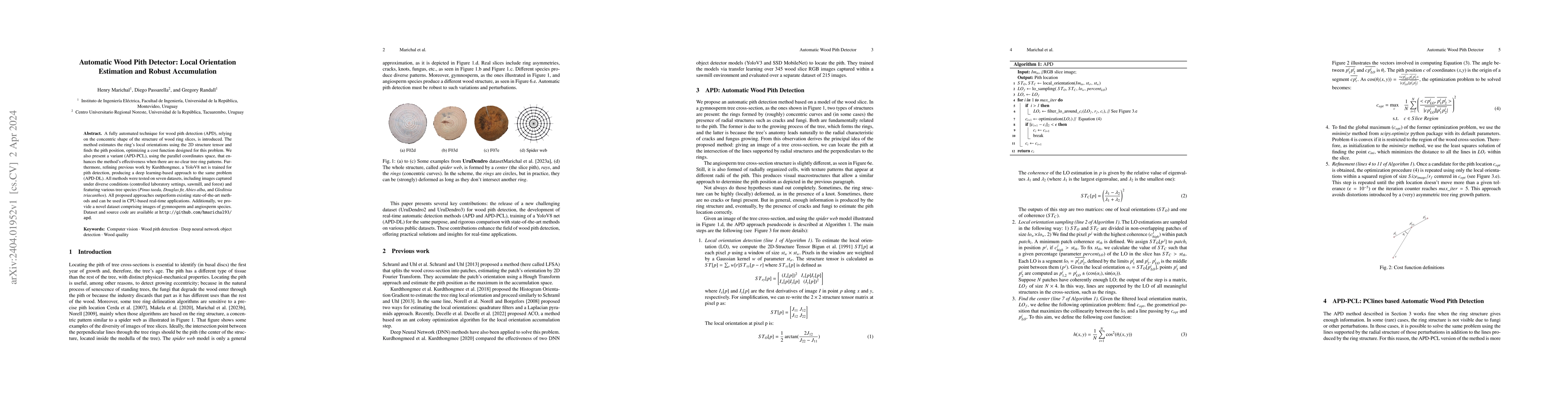 Thumbnail for Automatic Wood Pith Detector: Local Orientation Estimation and Robust
  Accumulation