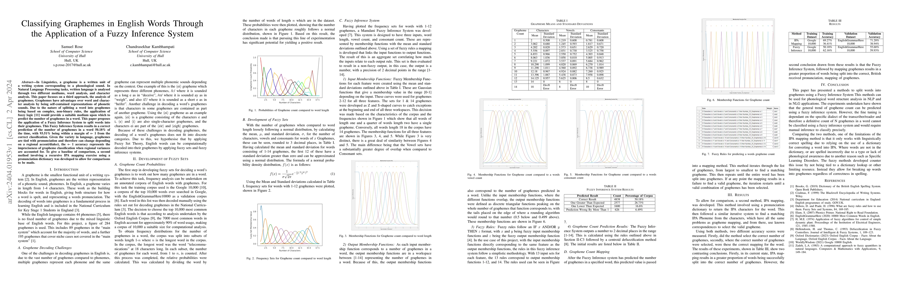 Thumbnail for Classifying Graphemes in English Words Through the Application of a
  Fuzzy Inference System