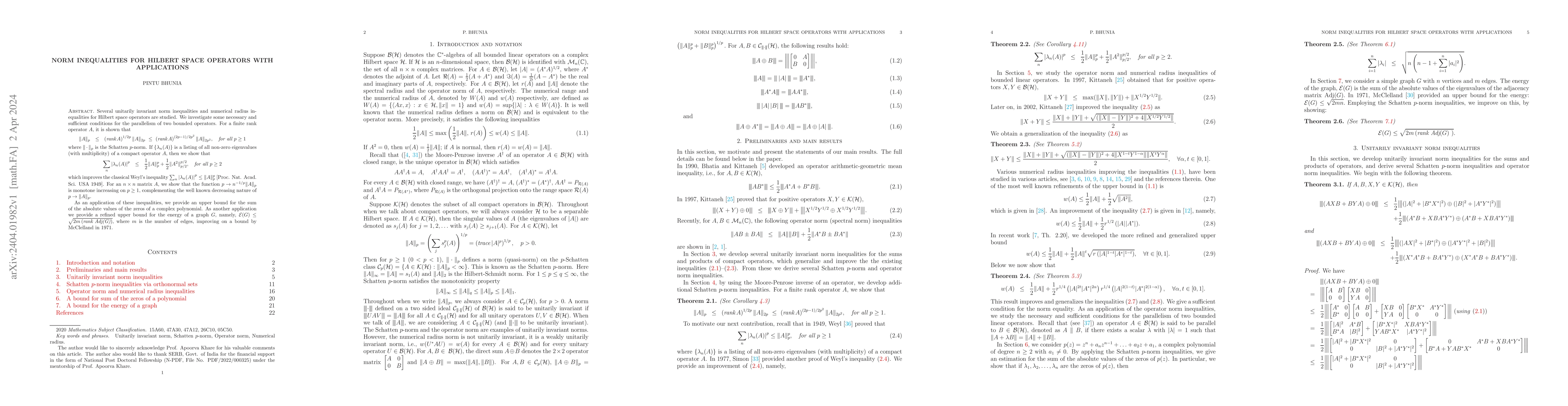 Thumbnail for Norm Inequalities for Hilbert space operators with Applications