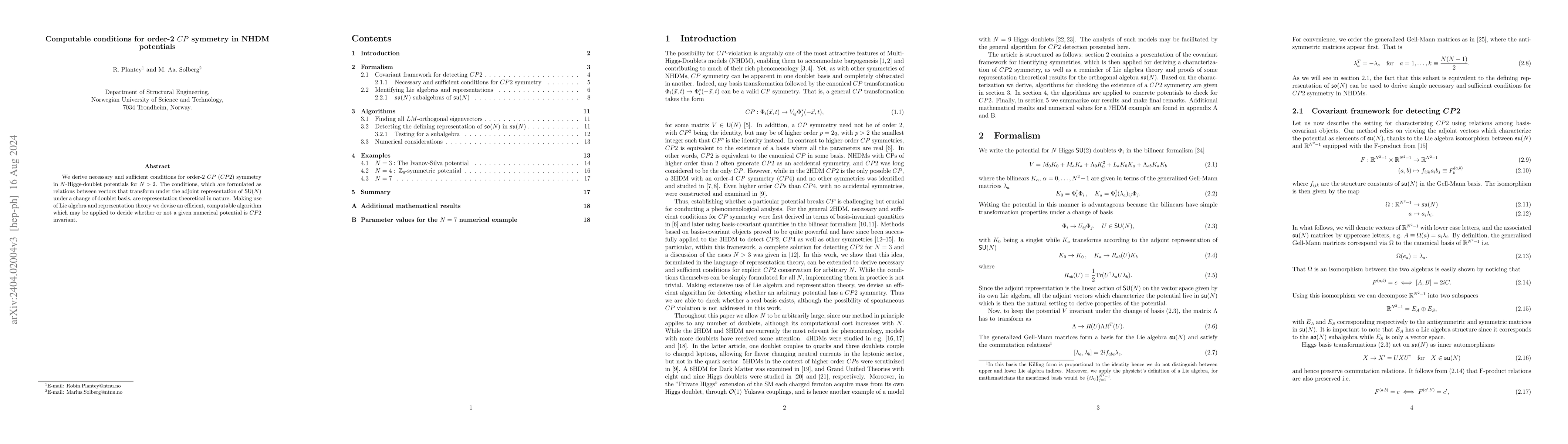 Thumbnail for Computable conditions for order-2 $CP$ symmetry in NHDM potentials