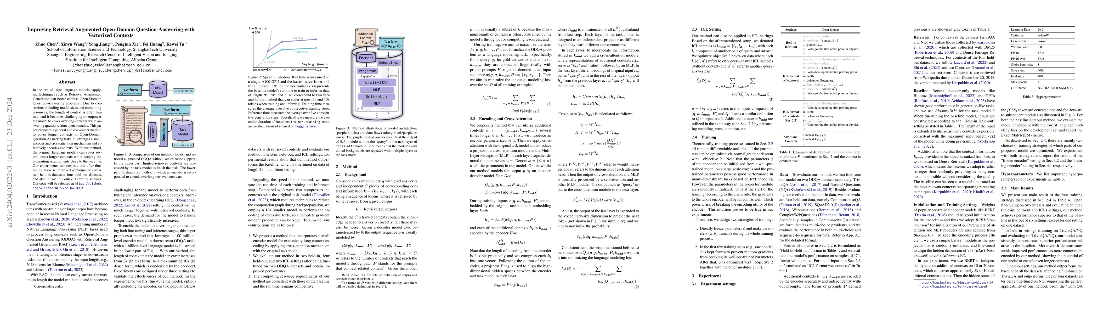 Thumbnail for Improving Retrieval Augmented Open-Domain Question-Answering with
  Vectorized Contexts