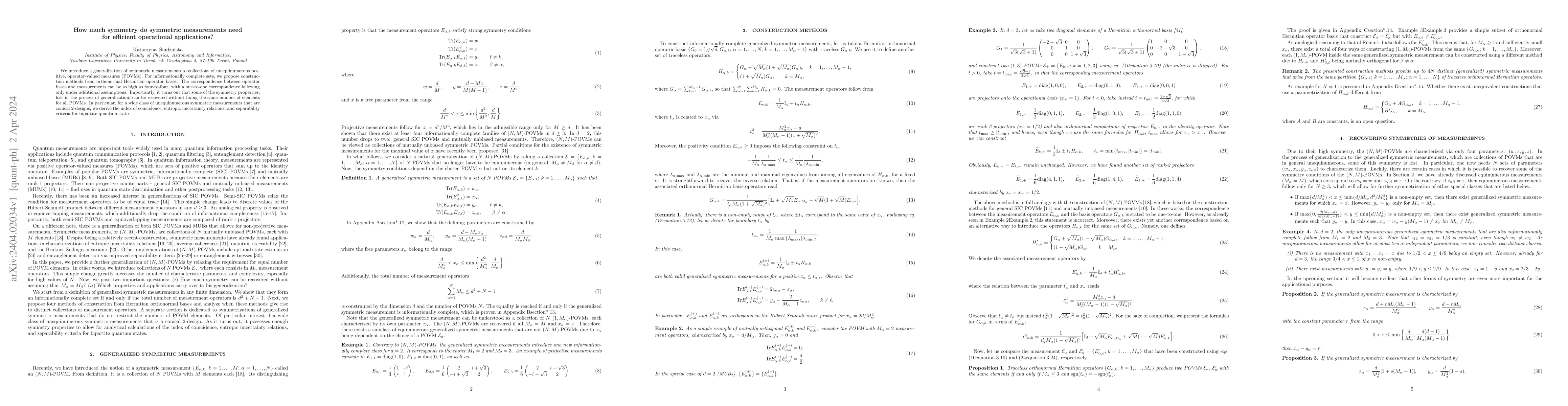 Thumbnail for How much symmetry do symmetric measurements need for efficient
  operational applications?