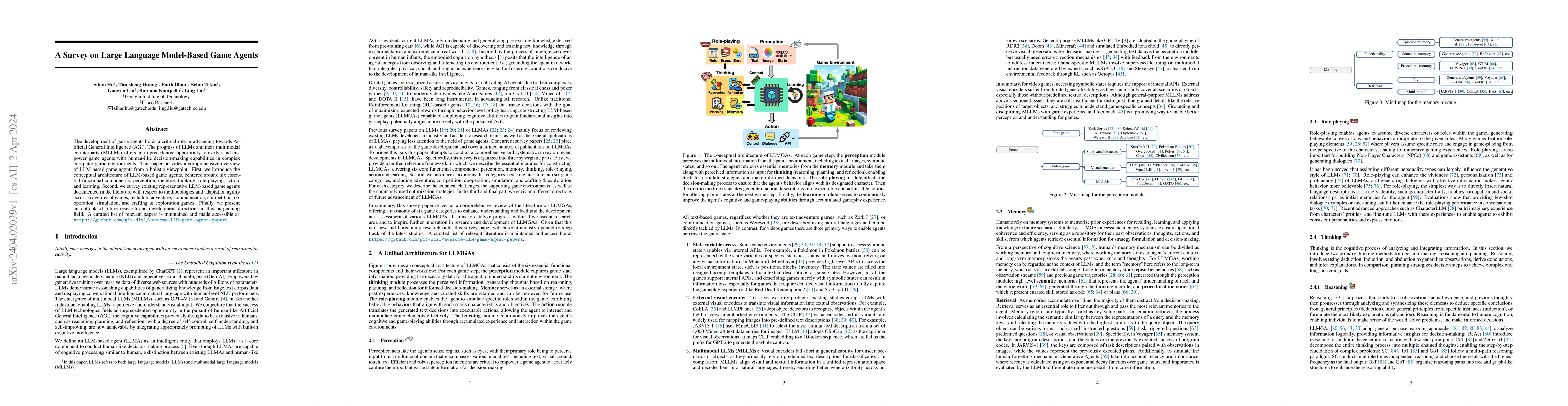 Thumbnail for A Survey on Large Language Model-Based Game Agents