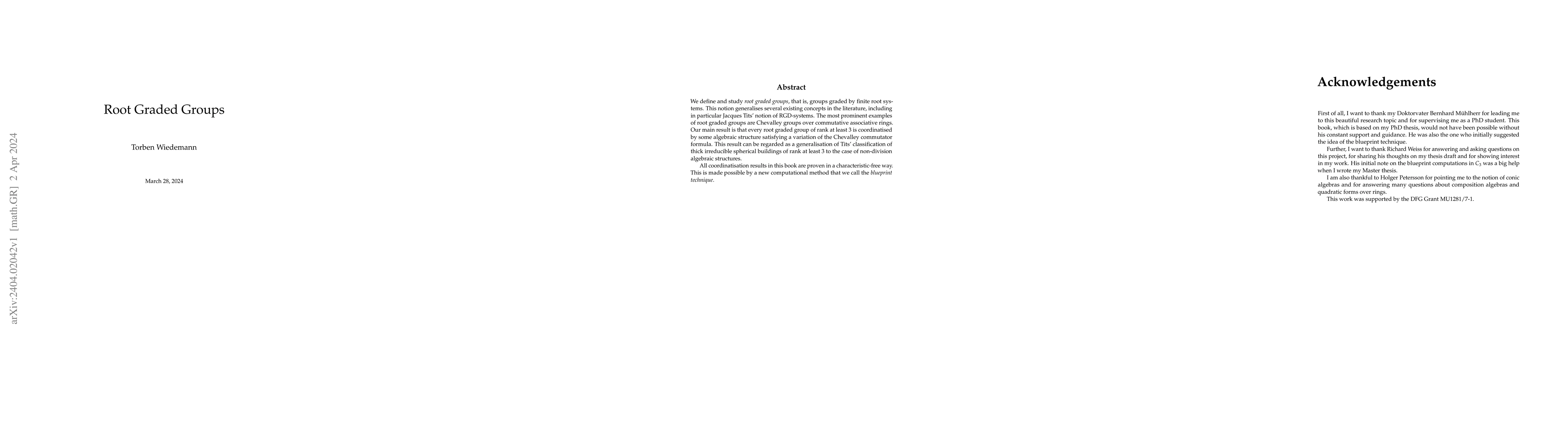 Thumbnail for Root Graded Groups