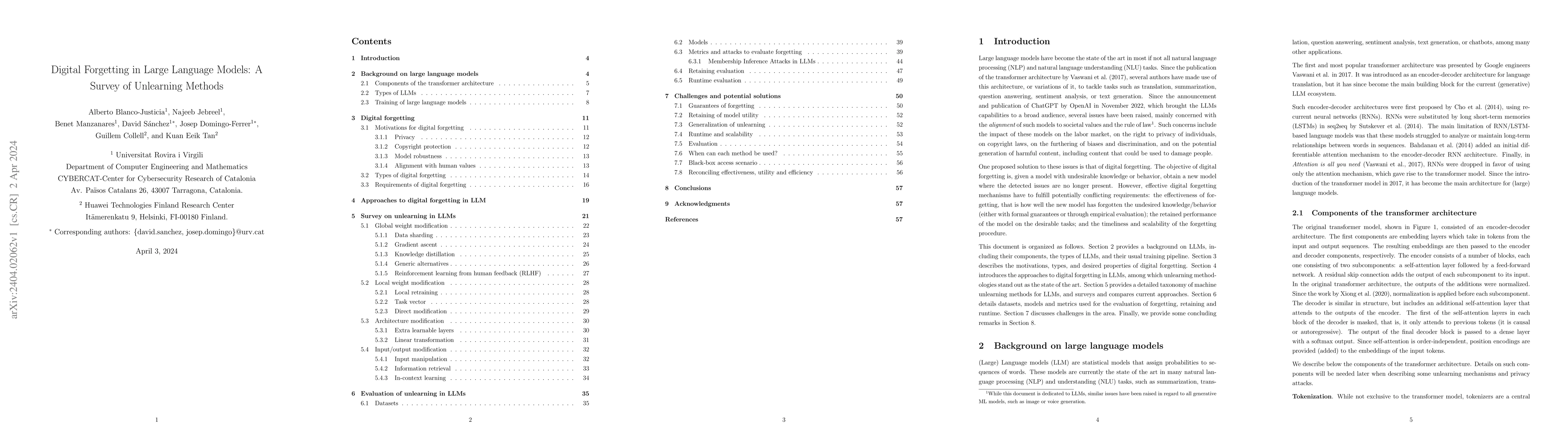 Thumbnail for Digital Forgetting in Large Language Models: A Survey of Unlearning
  Methods