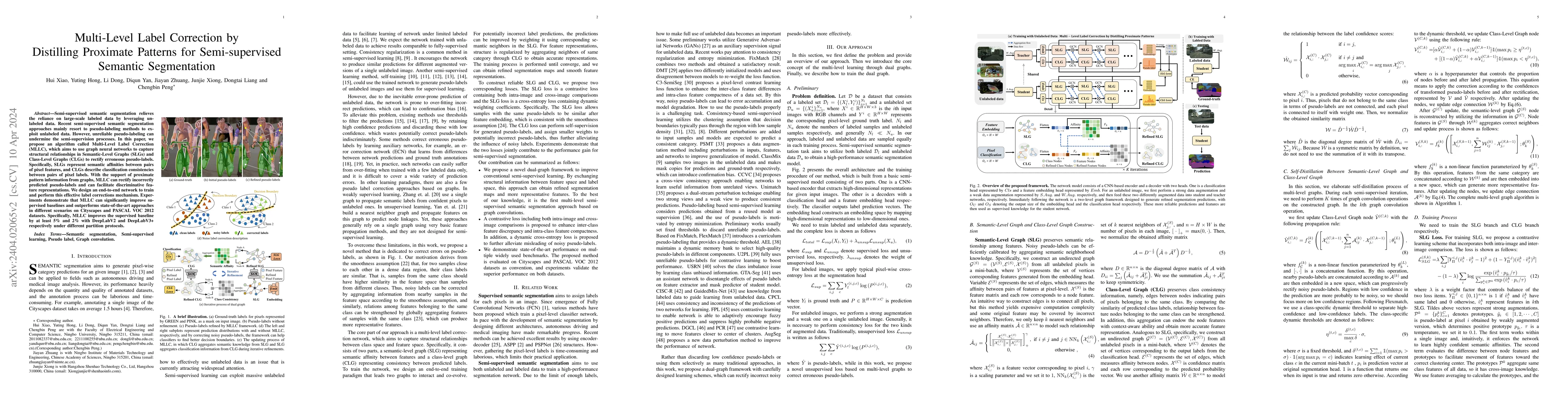 Thumbnail for Multi-Level Label Correction by Distilling Proximate Patterns for
  Semi-supervised Semantic Segmentation
