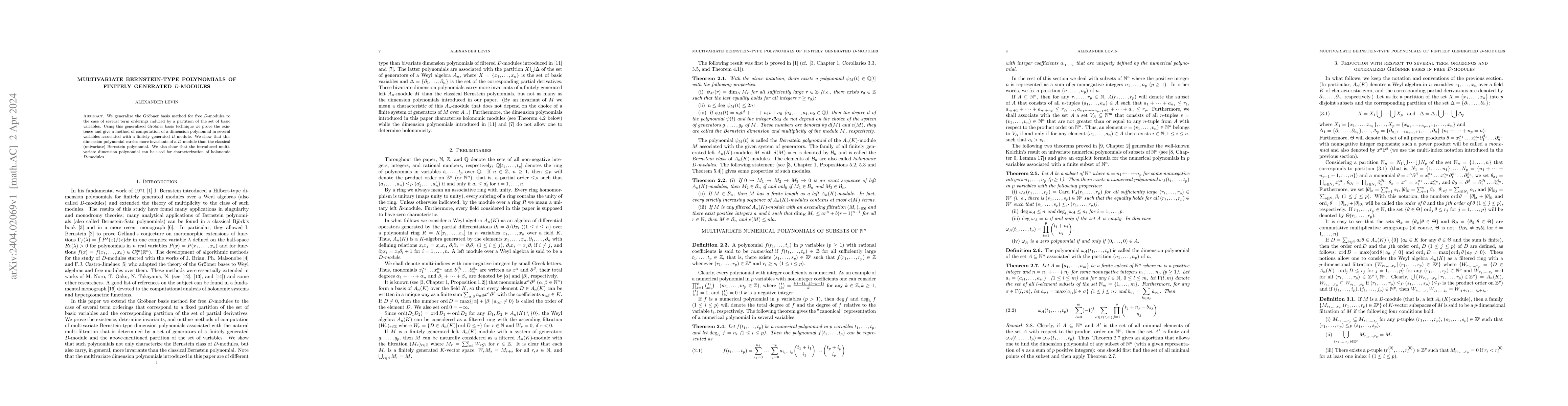 Thumbnail for Multivariate Bernstein-type Polynomials of Finitely Generated D-Modules
