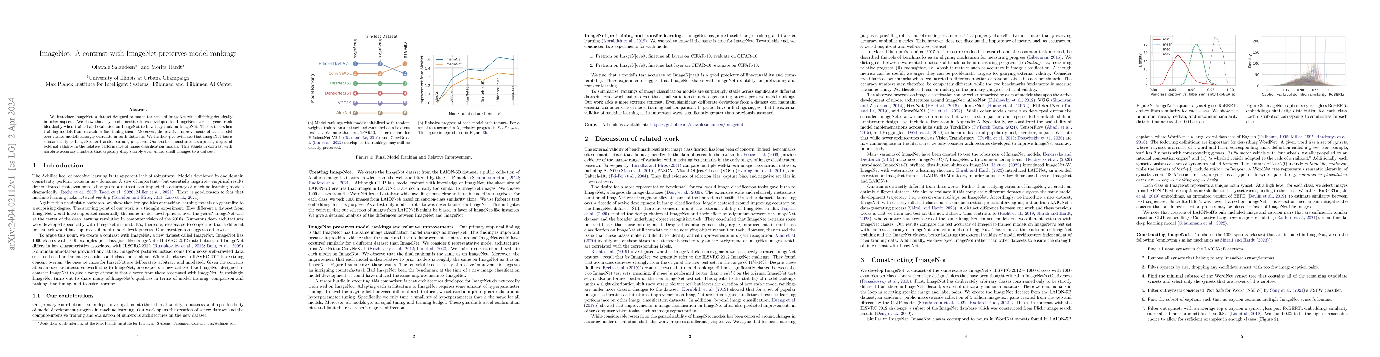 Thumbnail for ImageNot: A contrast with ImageNet preserves model rankings